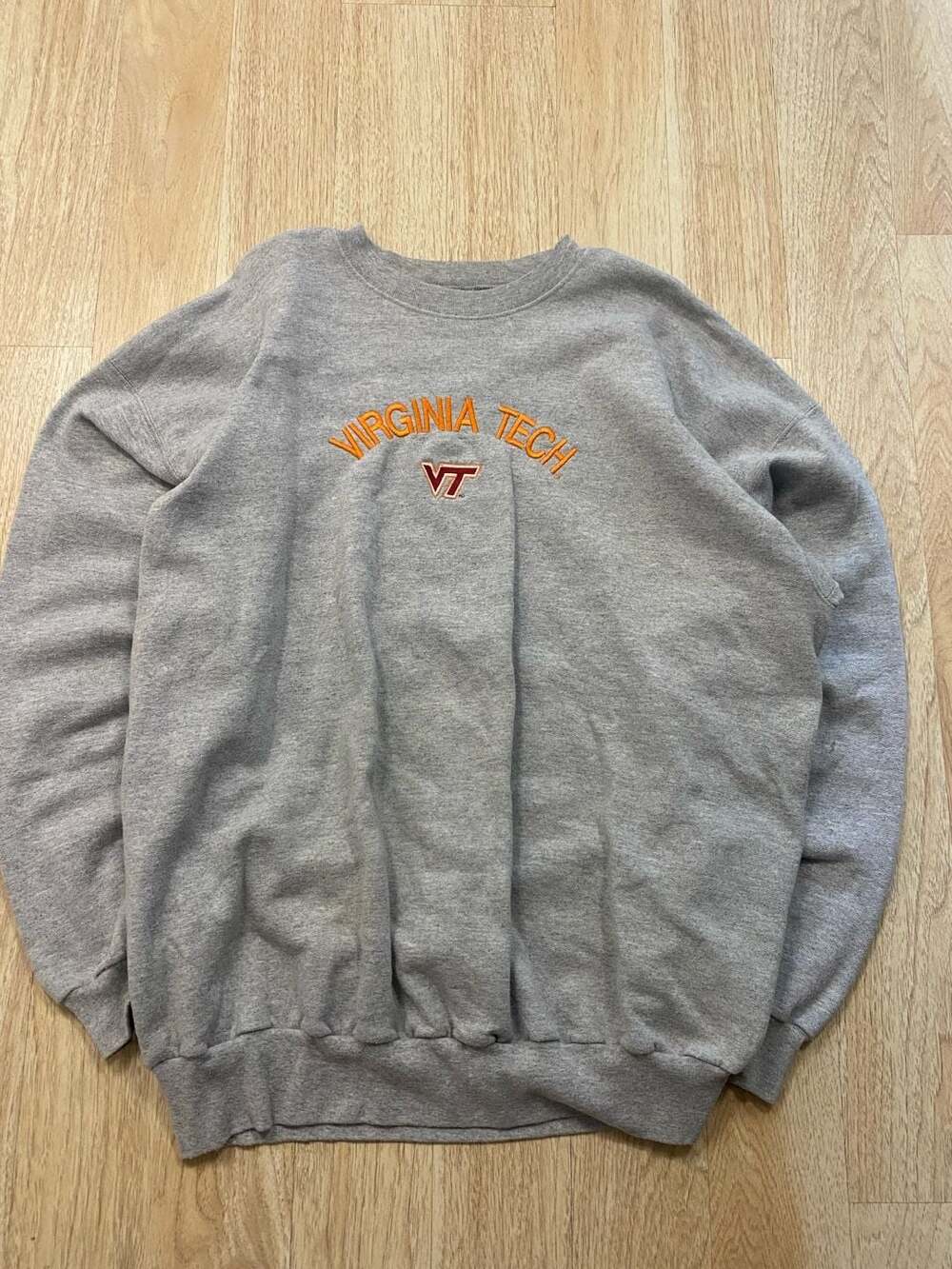 Hanes ComfortBlend PrintPro Virginia Tech Crewneck Sweatshirt Gray XL